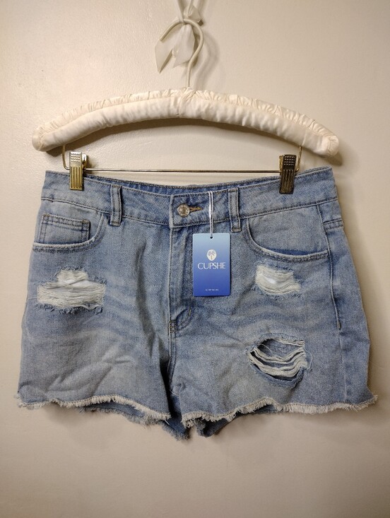 Cupshe Pants - Cupshe Boho Light Wash Distressed Denim Shorts